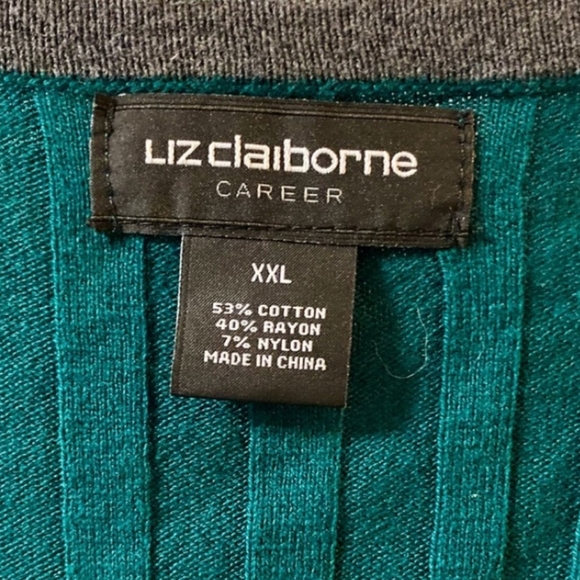 Liz Claiborne Emerald Green V Neck Sweater Size XXL - Picture 6 of 6
